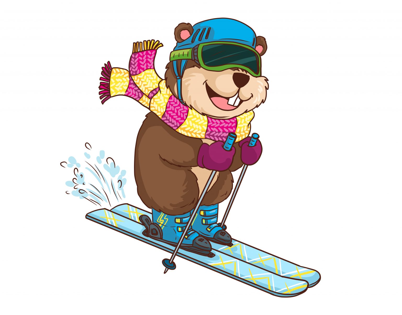 Ski alpin mascotte hiver au Col de Marcieu